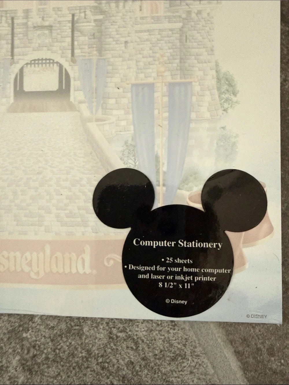 Two Packages New Disneyland Computer Stationary--50 sheets Total 8 ½ x 11 inches